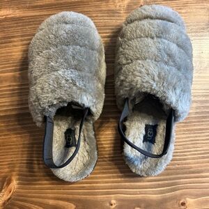 UGG Super Fluff Genuine Shearling Slingback Slipper in Burnt Olive, Women size 9